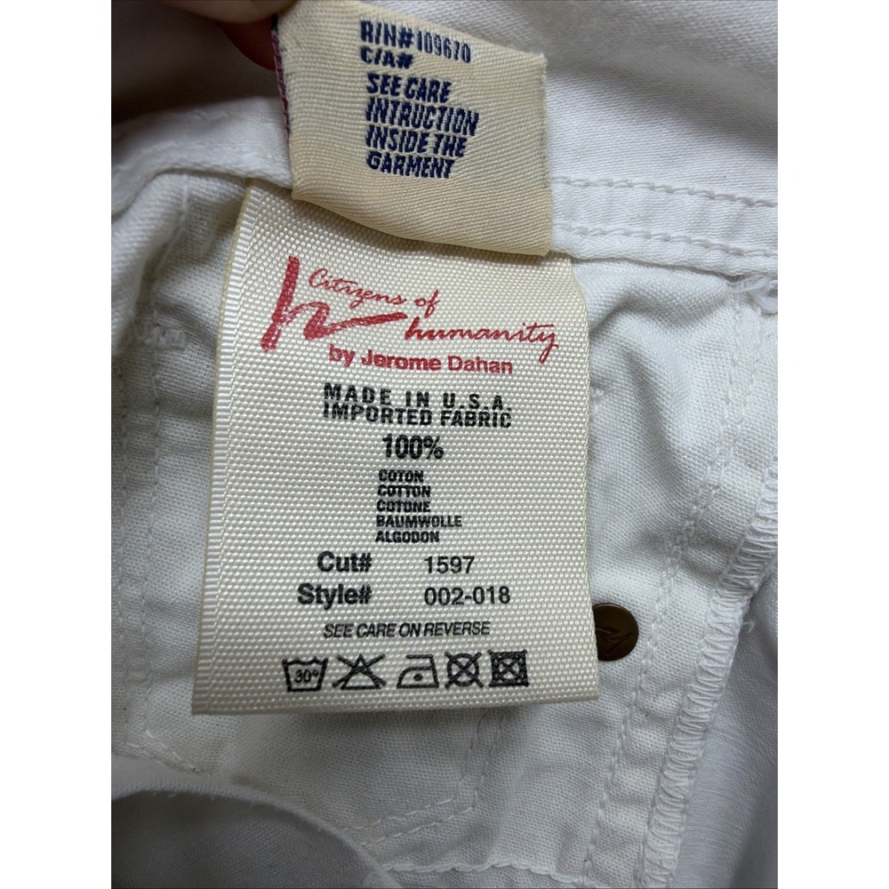 Vintage Citizens of Humanity Ingrid White Low Rise Flare Jeans 100% Cotton 27x30 - Picture 4 of 14